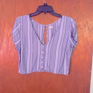 Hollister blue and white stripe shirt